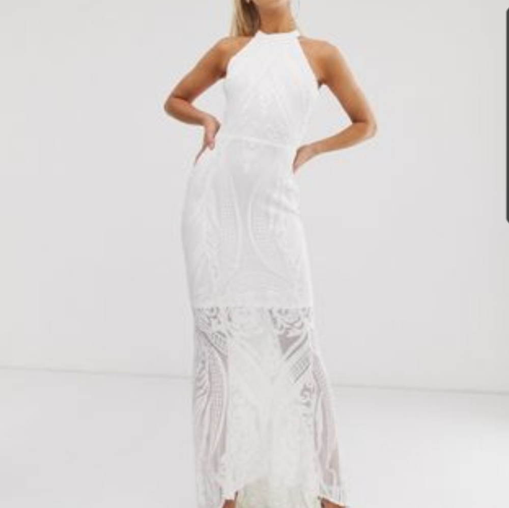 Club L London sequin cut away maxi dress